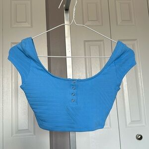 Aerie bright blue workout top